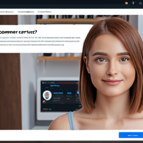 Home 19 **AI Chatbot Customer Service:** A modern e-commerce website interface with an AI chatbot actively assisting a customer. Focus on conveying efficiency and improved customer satisfaction.