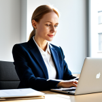 **

"A Polish businesswoman in a modern, modest business suit, sitting at a desk in a bright, contemporary Warsaw office, working on a laptop. Sunlight streams through the window. Fully clothed, appropriate attire, safe for work, perfect anatomy, natural proportions, professional photography, high quality, family-friendly."

**